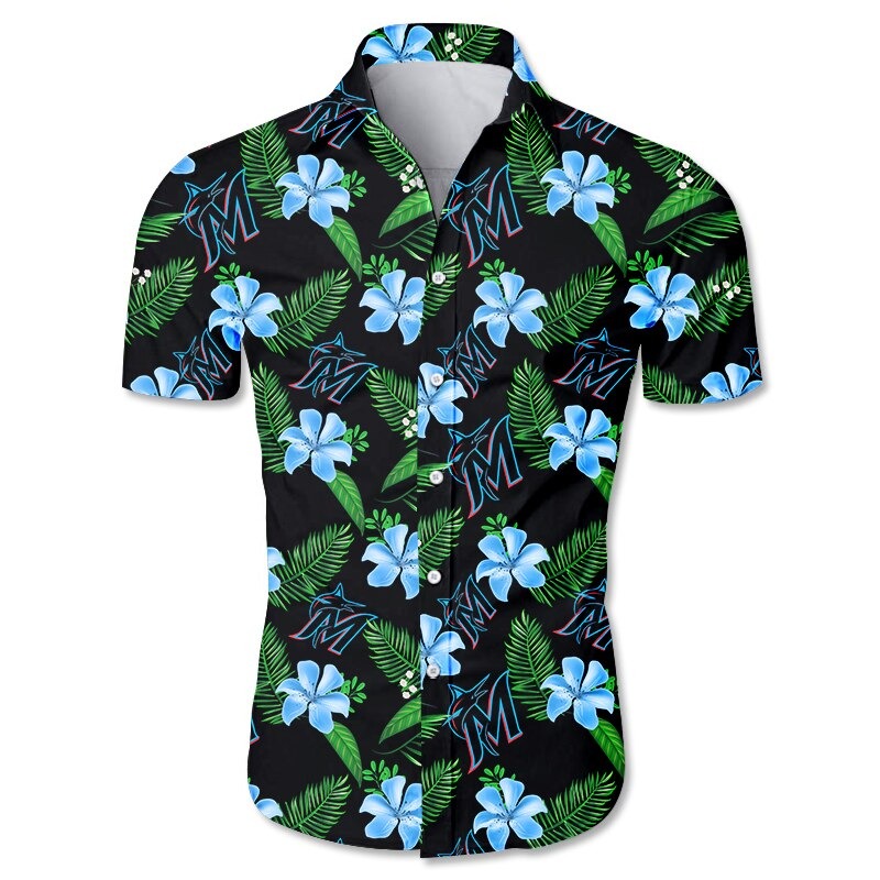 Miami Marlins Hawaii Shirt Tropical Flower Gift For Fans Ha52023