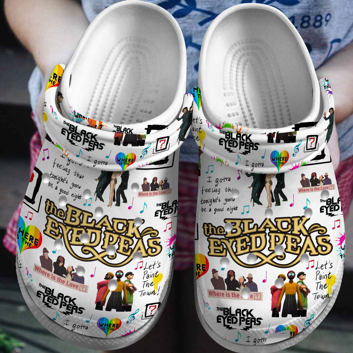 The Black Eyed Peas Music Crocs Crocband Clogs Shoes Comfortable For Men Women and Kids