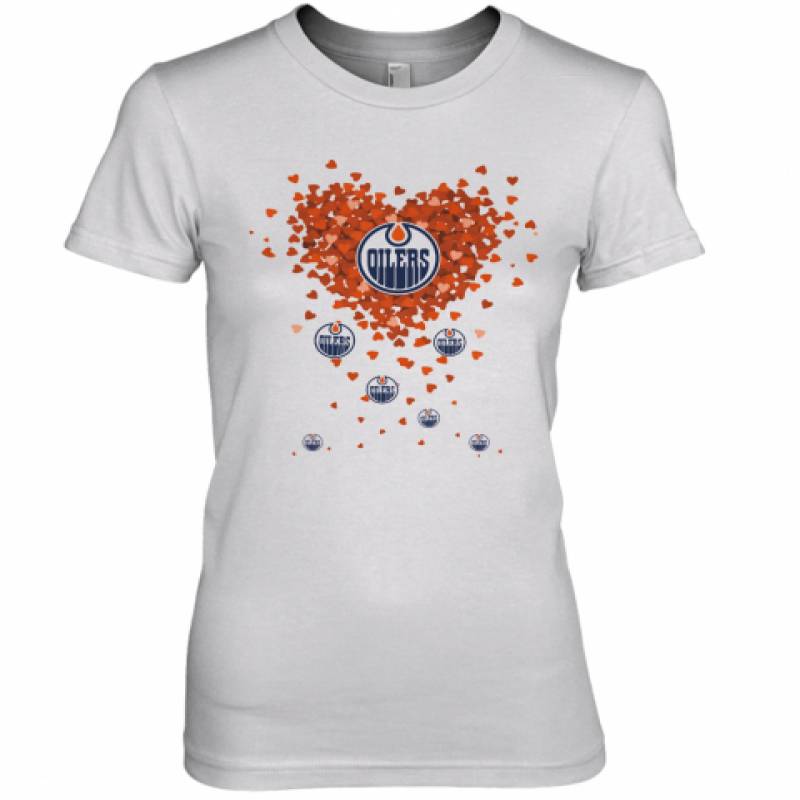 Love Edmonton Oilers Hearts Premium Women's T-Shirt