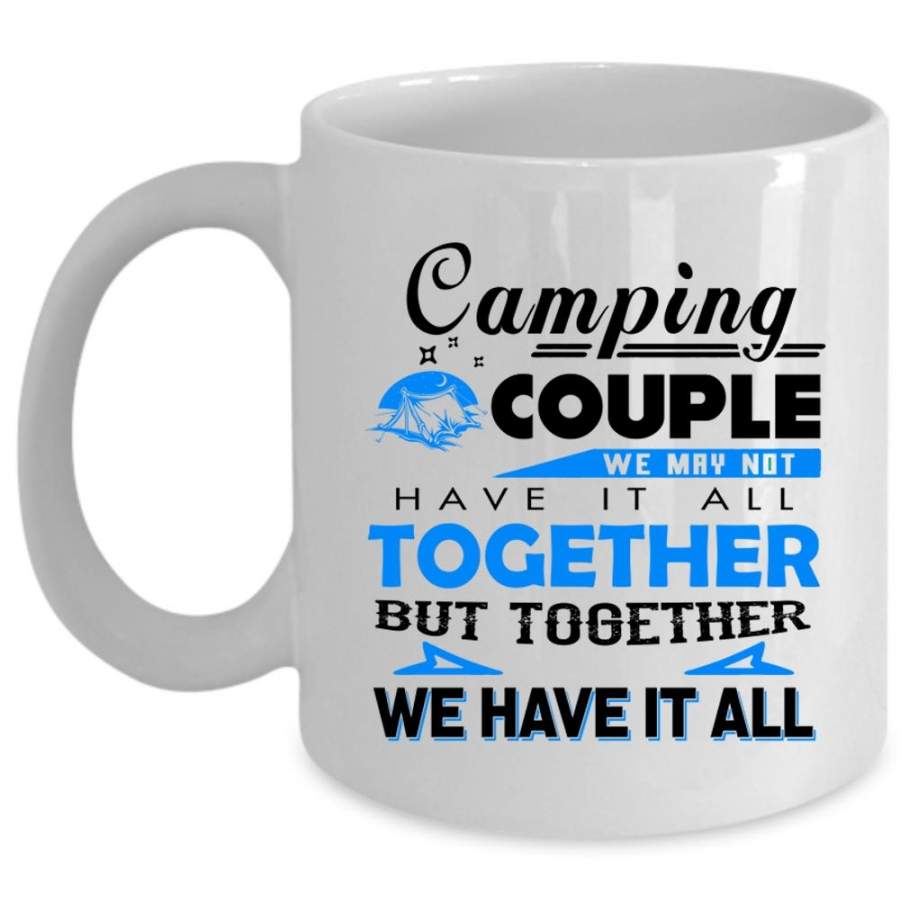 Camping Couple Cup, Funny Gift For Camper Mug (Coffee Mug – White)