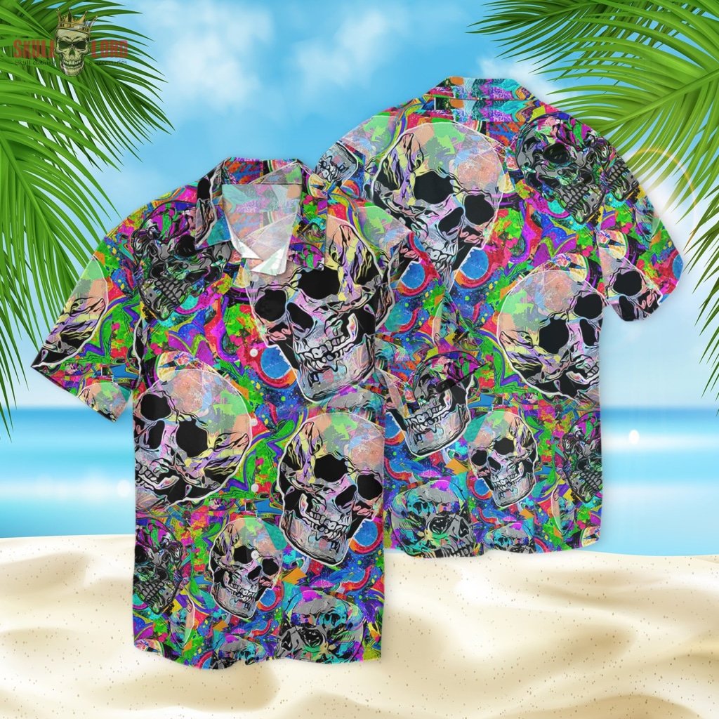 Skull Colorful Hawaii Shirt Ha33188