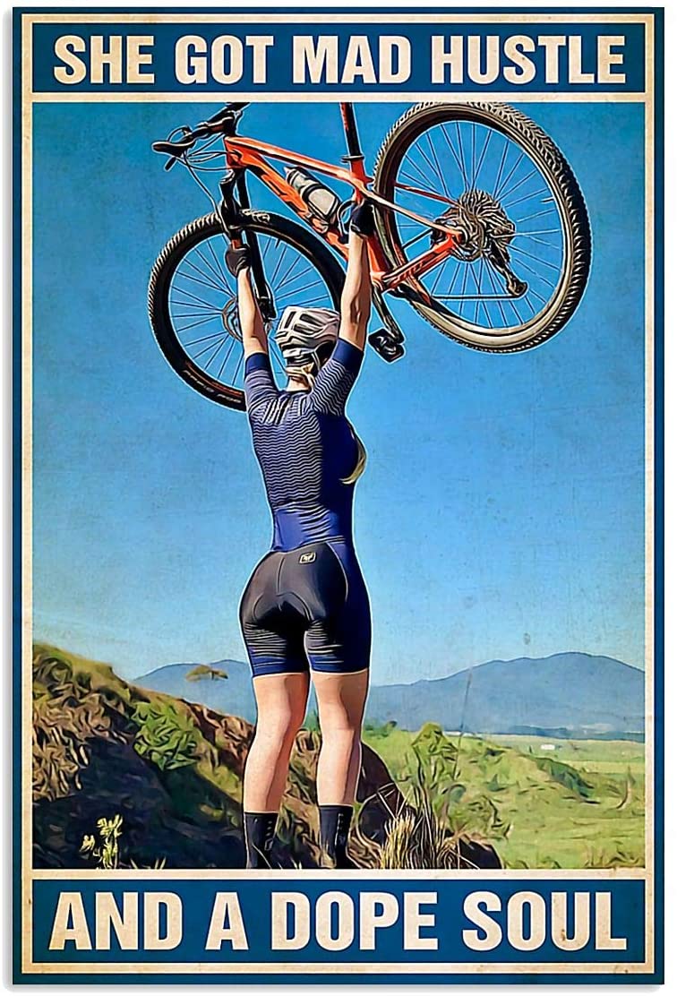 Vintage Girl Cycling A Dope Soul Poster Art Print      Home Decor Gift For Men Women Family Friend On Birthday Xmas