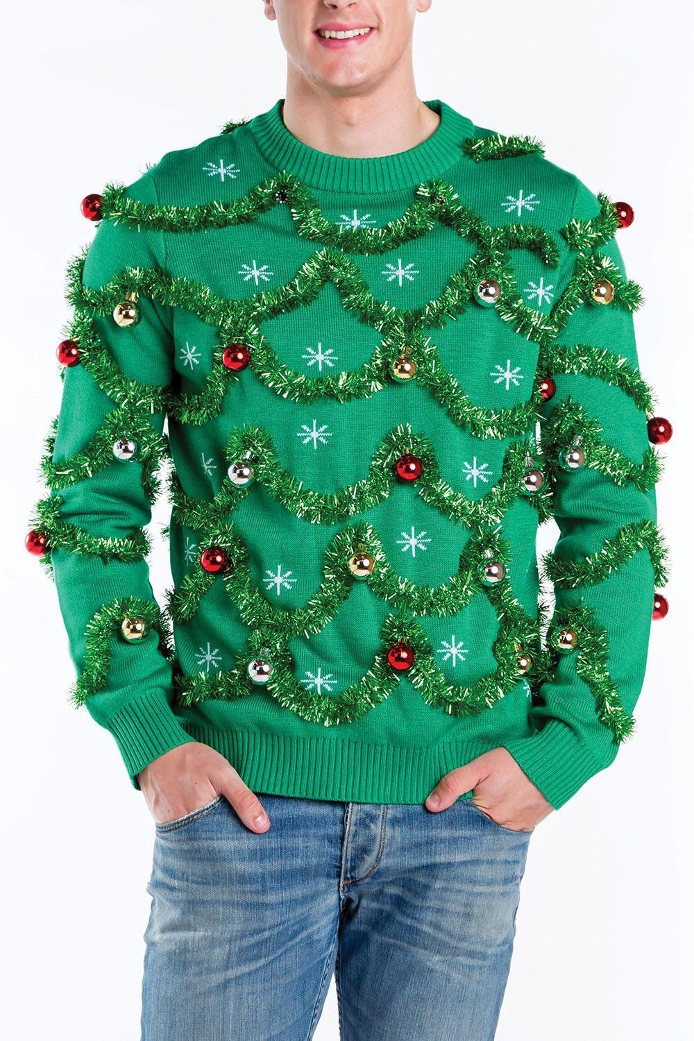 Tipsy Elves Men’S Gaudy Garland Ugly Christmas Sweater