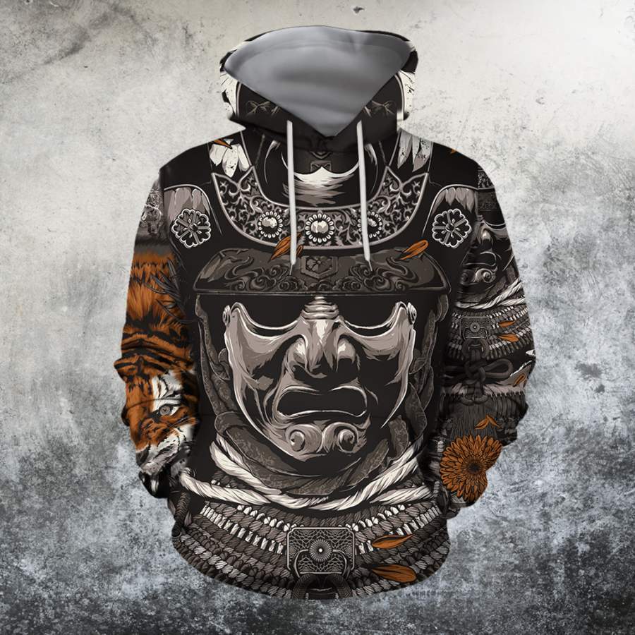 3D All Over Printed Samurai-Tattoo Hoodie