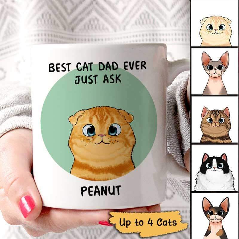 Best Cat Mom Cat Dad Ever Just Ask Fluffy Cats Personalized Mug