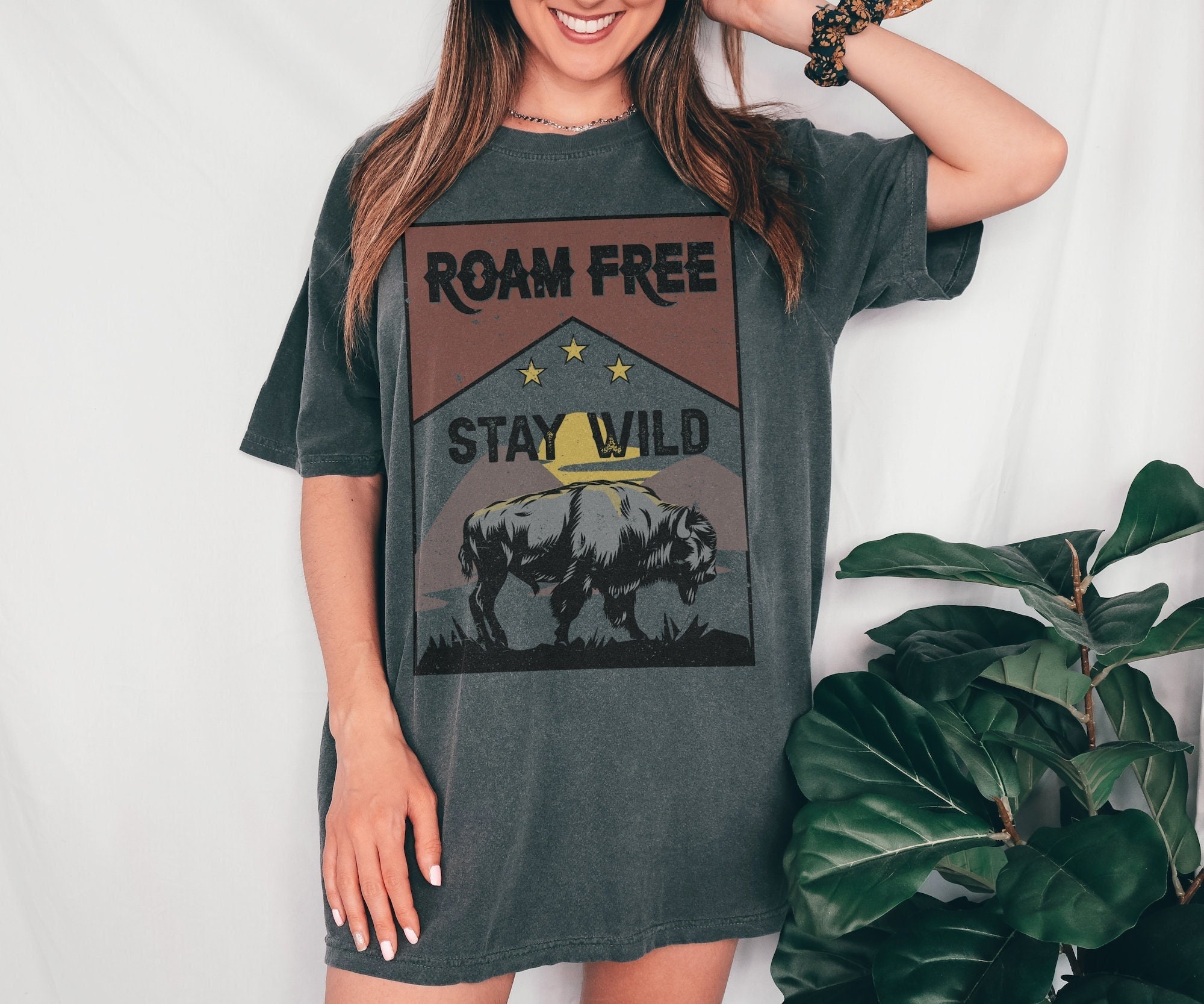 Roam Free Stay Wild Comfort Colors Graphic Tee