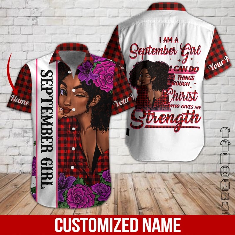 September Girl Custom Name Hawaii Shirt For Men Women Adult Ha97012