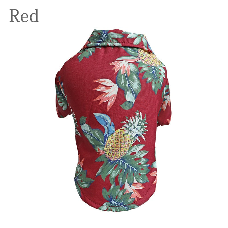 Summer Pet Dog Clothes – Hawaiian Style Leaf Printed Beach Shirts For Puppy Small Large Cat Dog Chihuahua Costume Pet Clothing – Furlidays