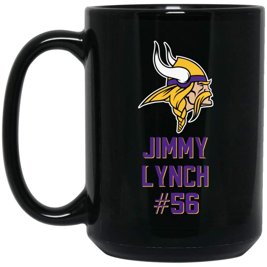 Minnesota Vikings Logo Purple-Yellow Jimmy Lynch BM15OZ 15 oz. Black Mug