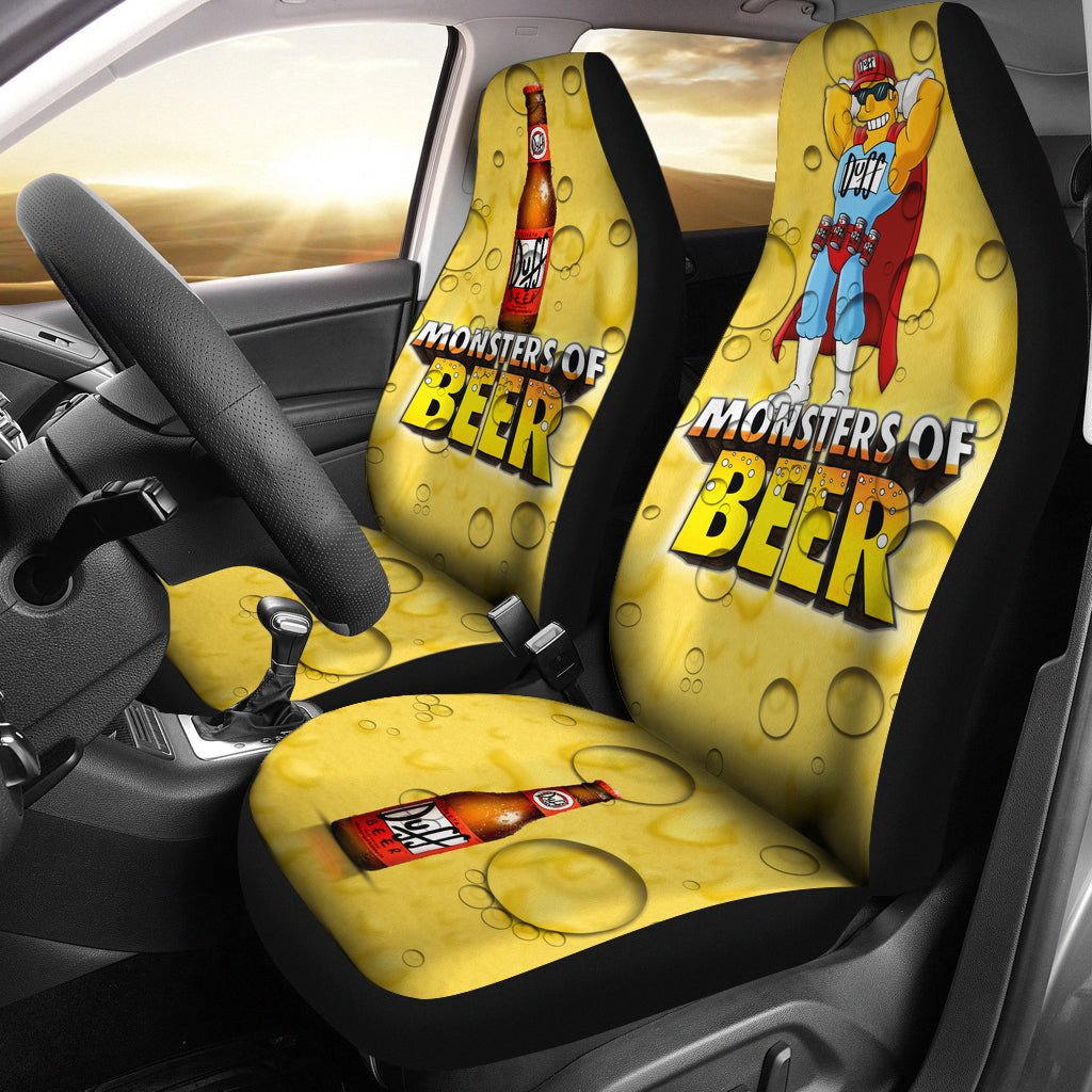 Duff Man The Simpsons Car Seat Covers Cartoon Car Accessories Custom For Fans Nt053003