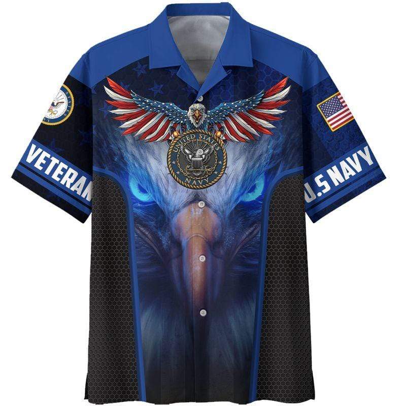 Amazing Patriot Eagle US Navy Veteran Unisex Hawaiian Shirts - Pinotee ...