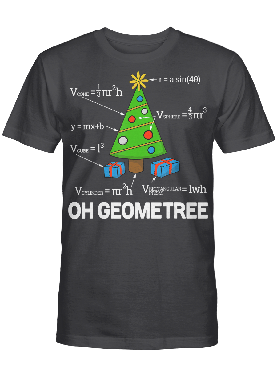 AmazeStyleZ Santa’s Reindeer, Ugly Christmas Sweater, Christmas Gift Ideas, Funny Math Geometry Christmas Tree Geometree Teacher Shirt T-Shirt