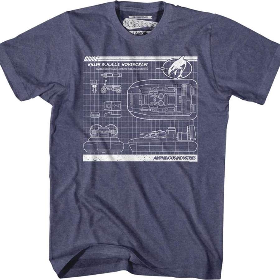 Killer WHALE Hovercraft Blueprints GI Joe T-Shirt