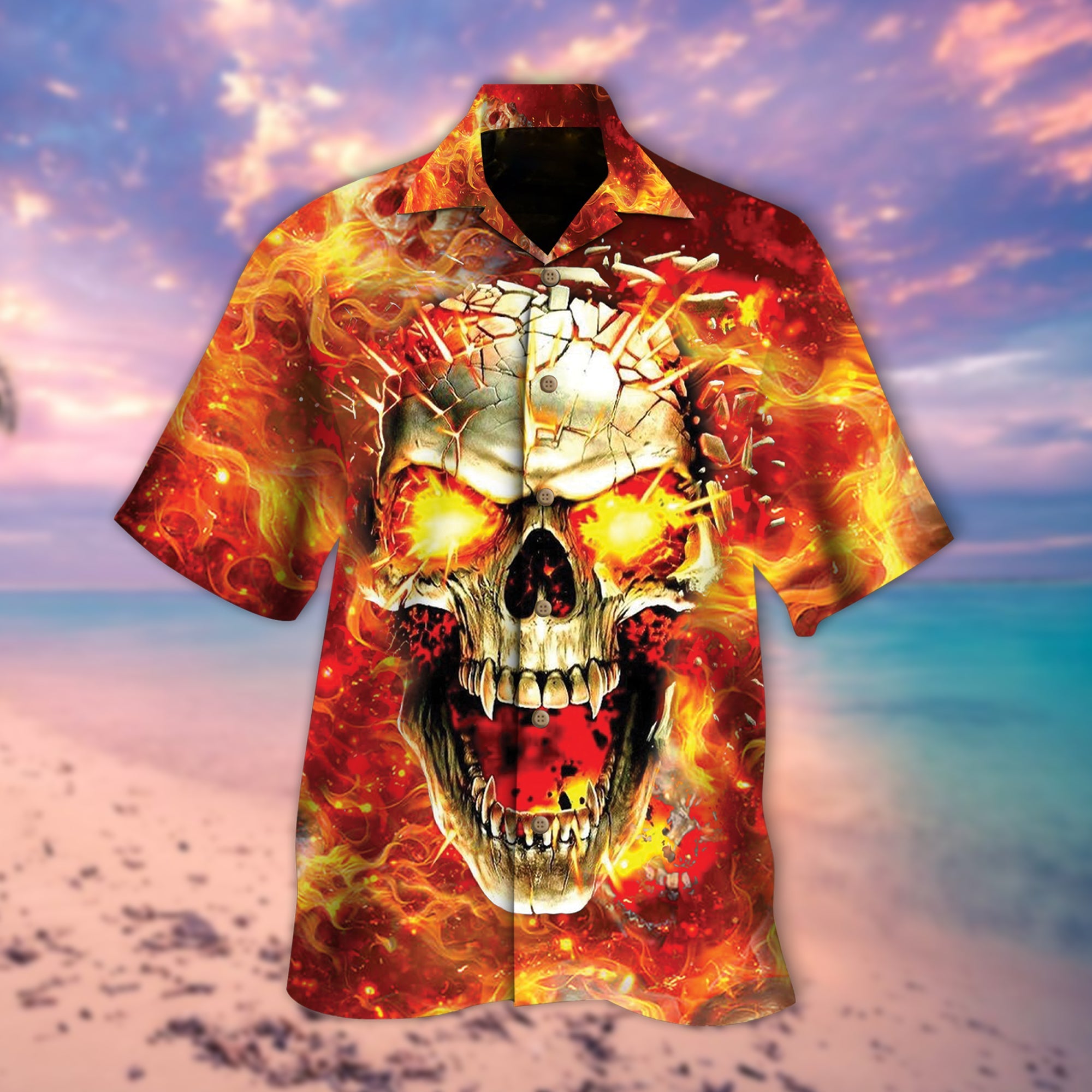 Bigbang Theorapy Screaming Skull Hawaii Lover Hawaii Shirt For Men Women Ha43047