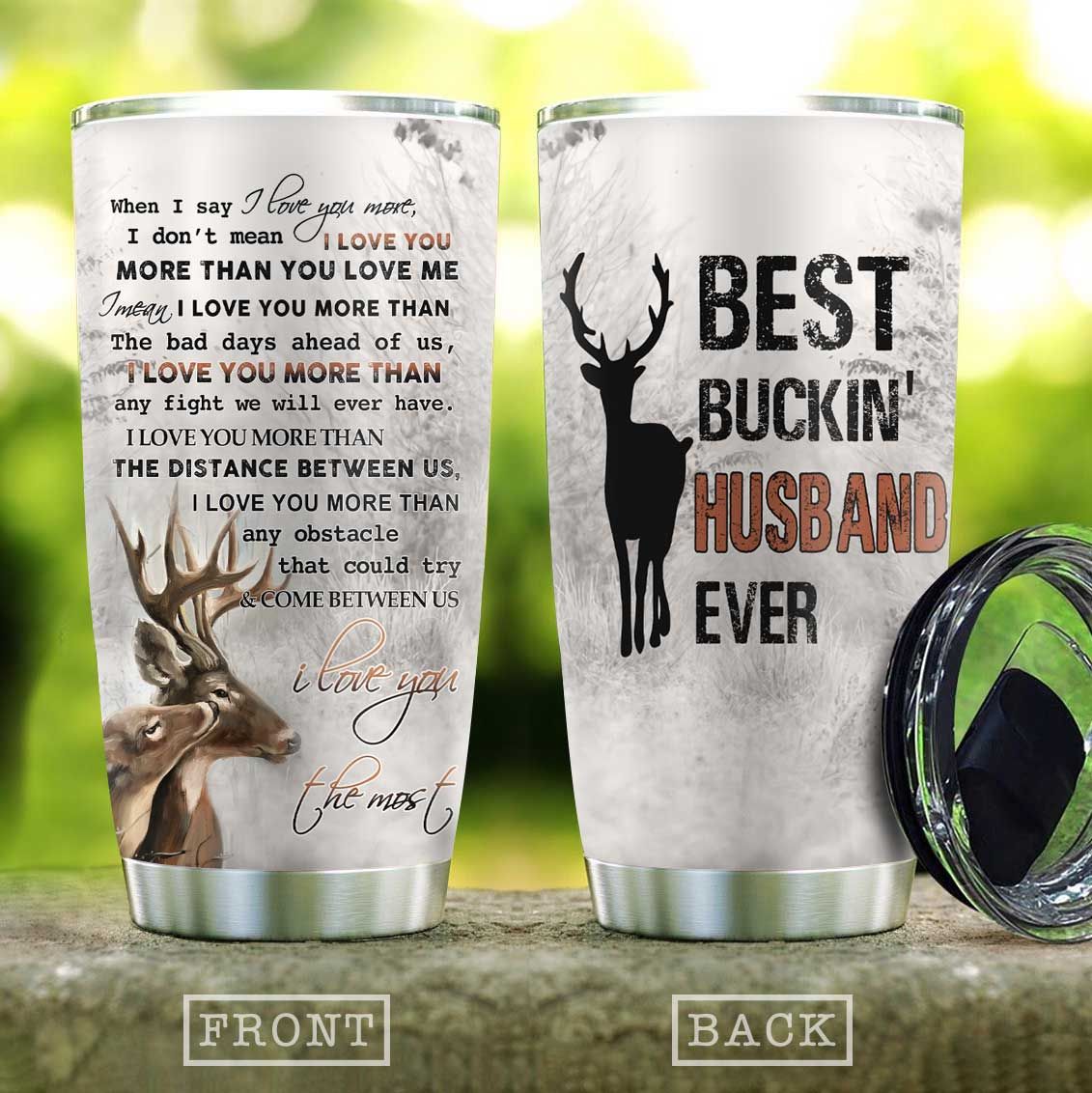 Deer Couple Husband Stainless Steel Tumbler | Gift for Husband