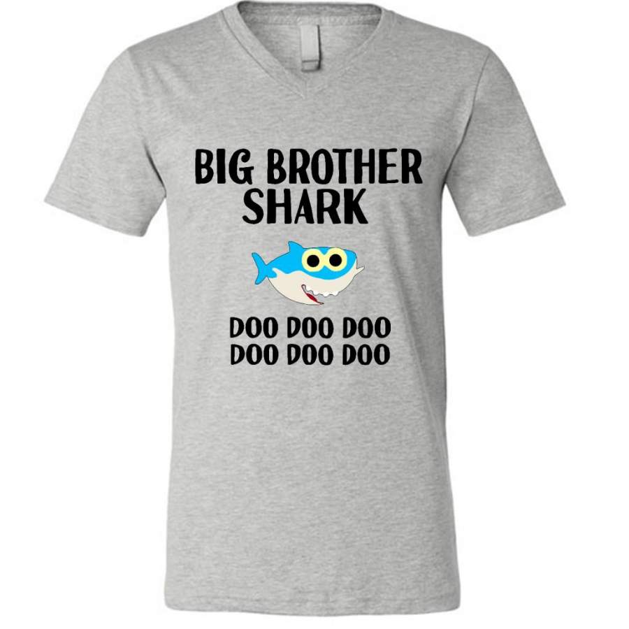 Big Brother Shark Doo Doo Doo W – Canvas Unisex V-Neck Shirt