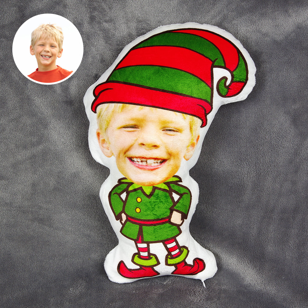 Custom Face Pillow, Love Family, Little Elf Boy, Christmas Gifts