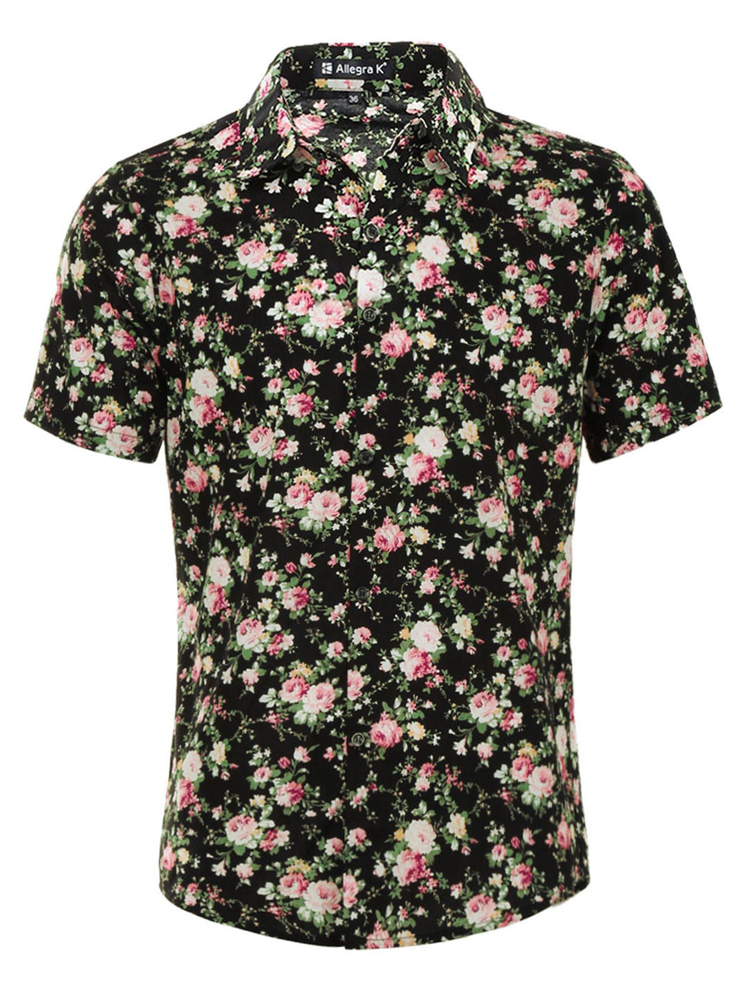 Floral Black Unique Design Hawaii Shirt Ha66956