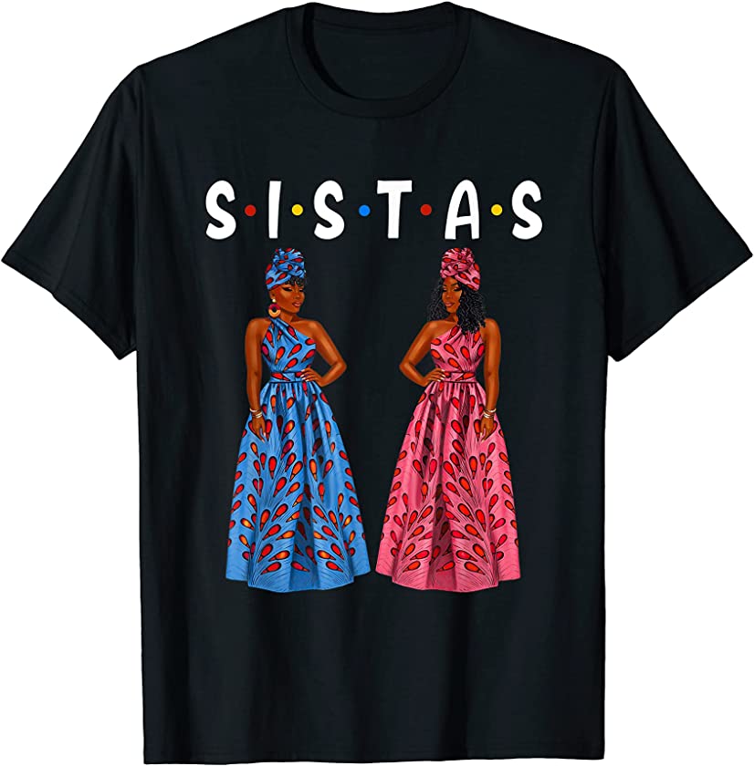 Sistas African American Girl Besties With Afro Hair T-Shirt