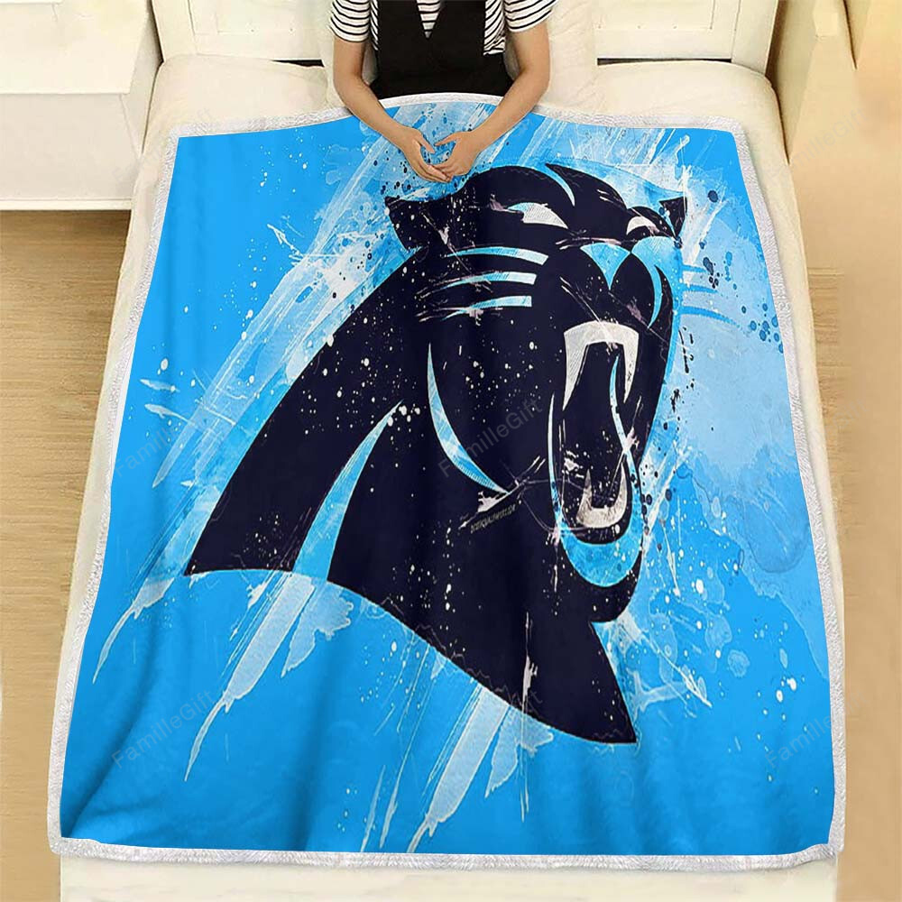 Carolina Panthers Fleece Blanket – Grunge Art Soft Blanket, Warm Blanket