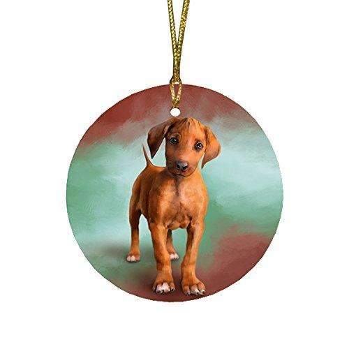 Rhodesian Ridgeback Puppy Round Christmas Ornament Rfpor48064