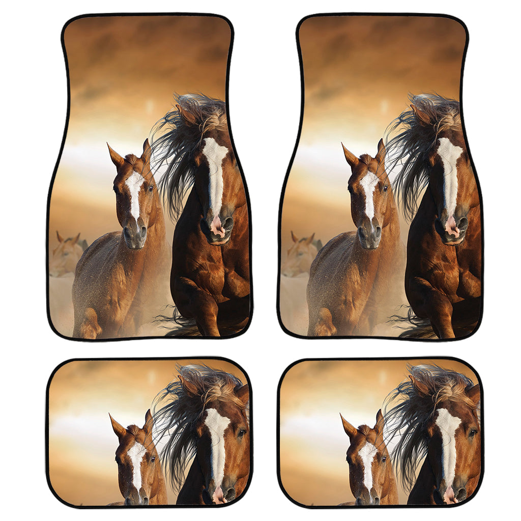 Running Wild Horses Print Front And Back Car Floor Mats, Front Car Mat