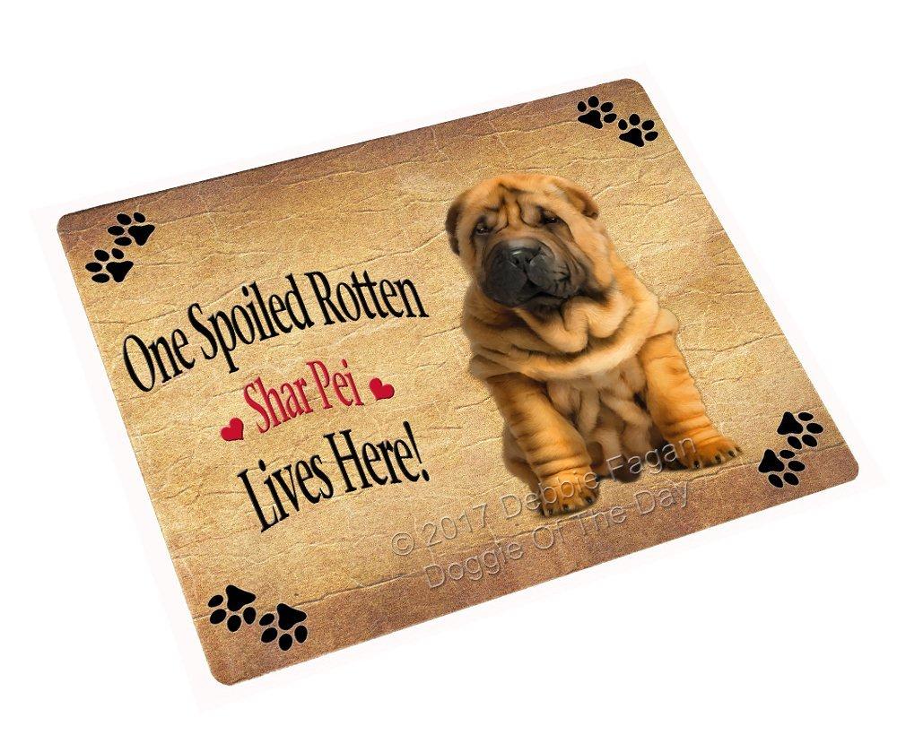 Spoiled Rotten Shar Pei Puppy Dog Art Portrait Print Woven Throw Sherpa Plush Fleece Blanket