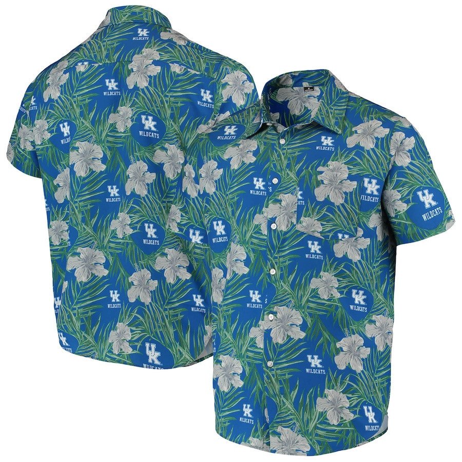 Kentucky Wildcats Royal Floral Hawaii Shirt Ha784