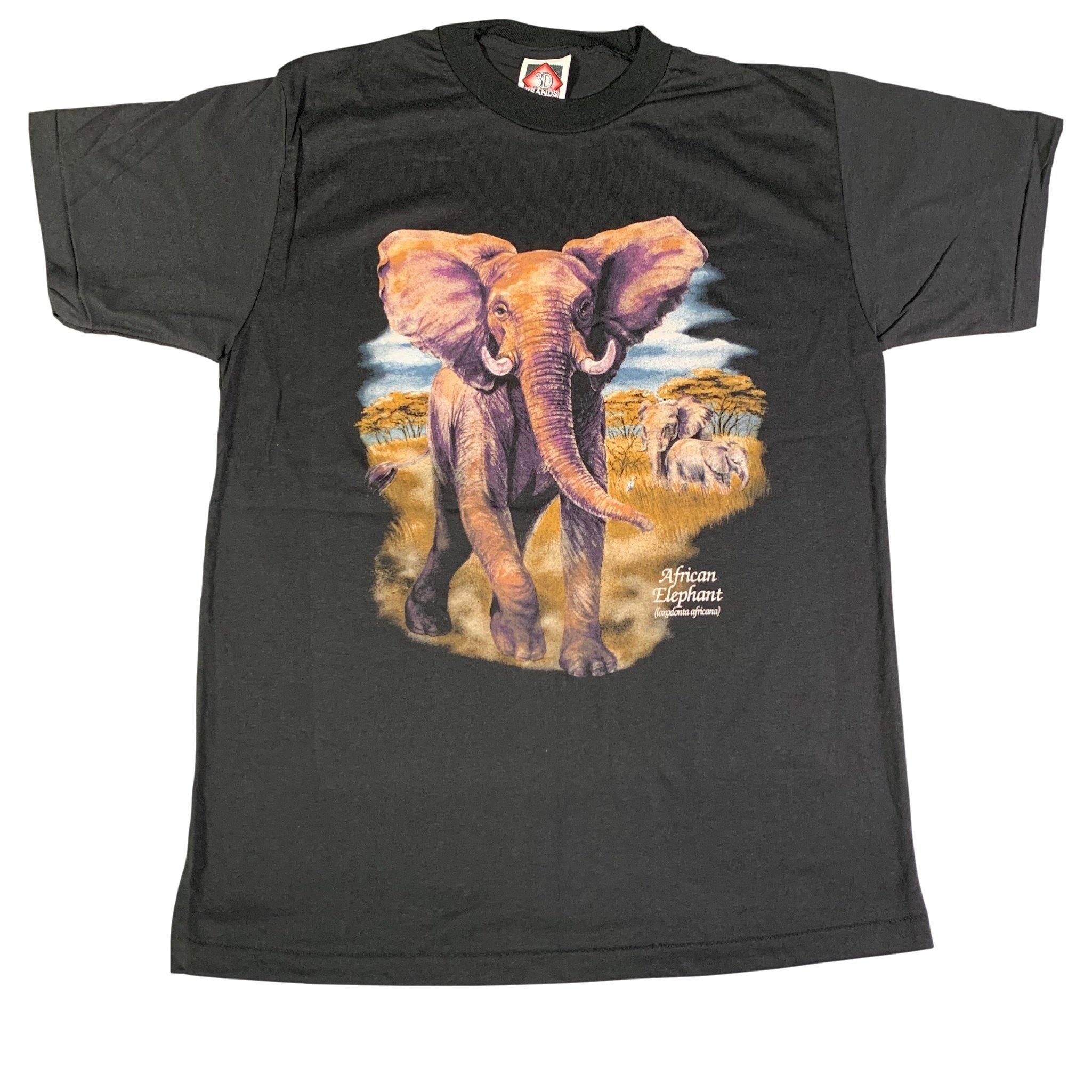 Vintage 3D Emblem “African Elephant” T-Shirt