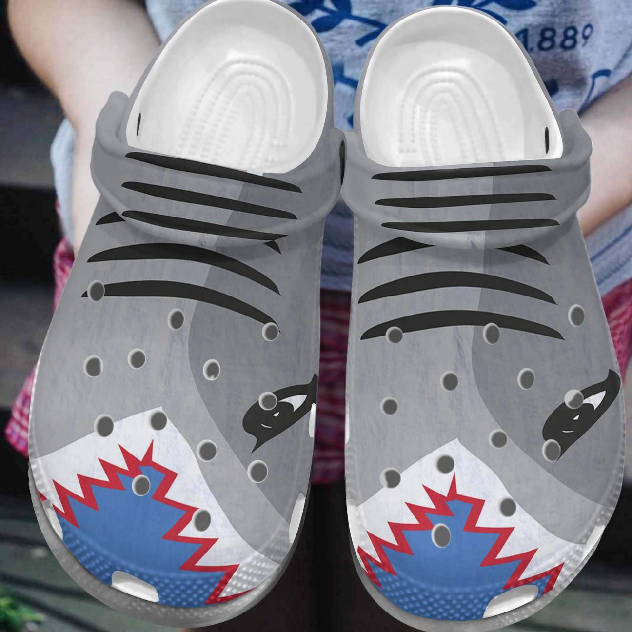 Shark Personalized Clog, Custom Name, Text, Color, Number Fashion Style For Women, Men, Kid, Print 3D Shark Eats My Feet