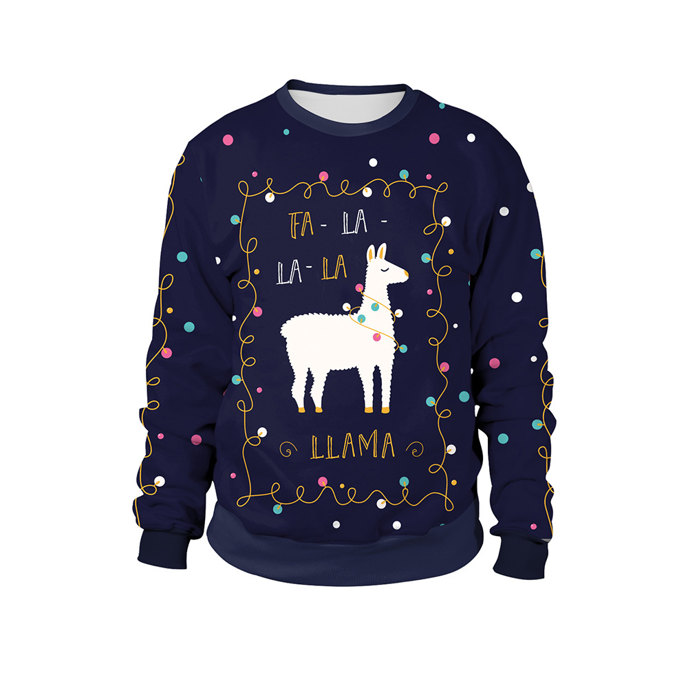 Couples Holiday Party Dress Ugly Sweater Christmas 3D Alpaca Cute Lovely Funny Xmas Jumpers Tops Men Women Unisex Sweatshirts alx