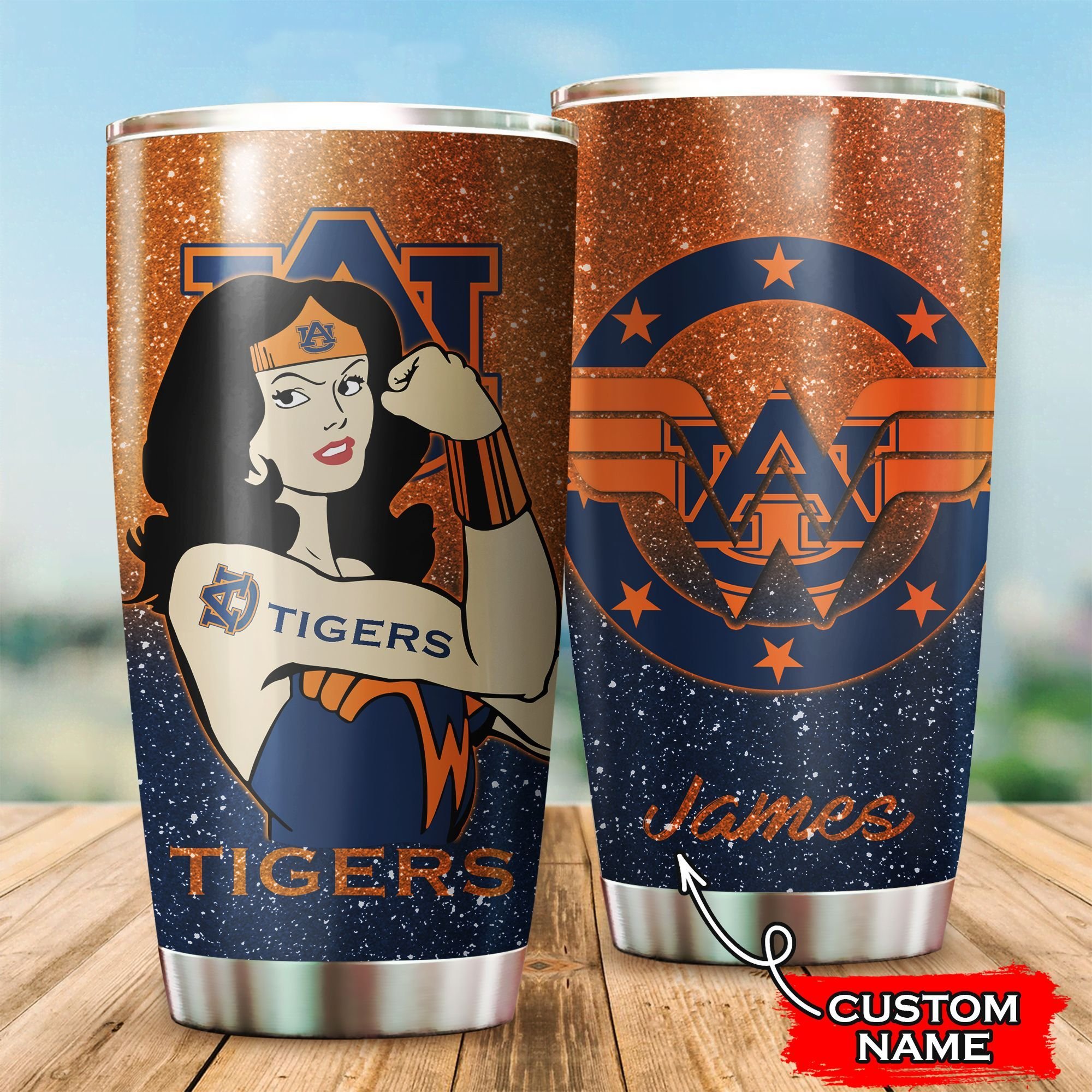 Buy Auburn Tigers Wonder Woman Custom Name Tumbler