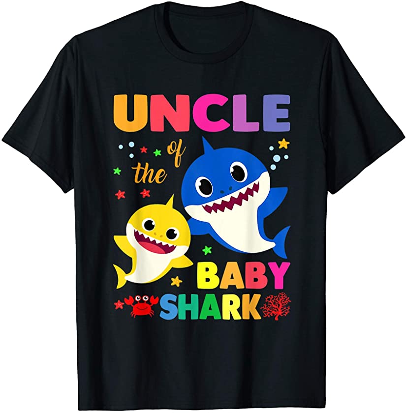 Uncle Of The Baby Shark Birthday Uncle Shark T-Shirt