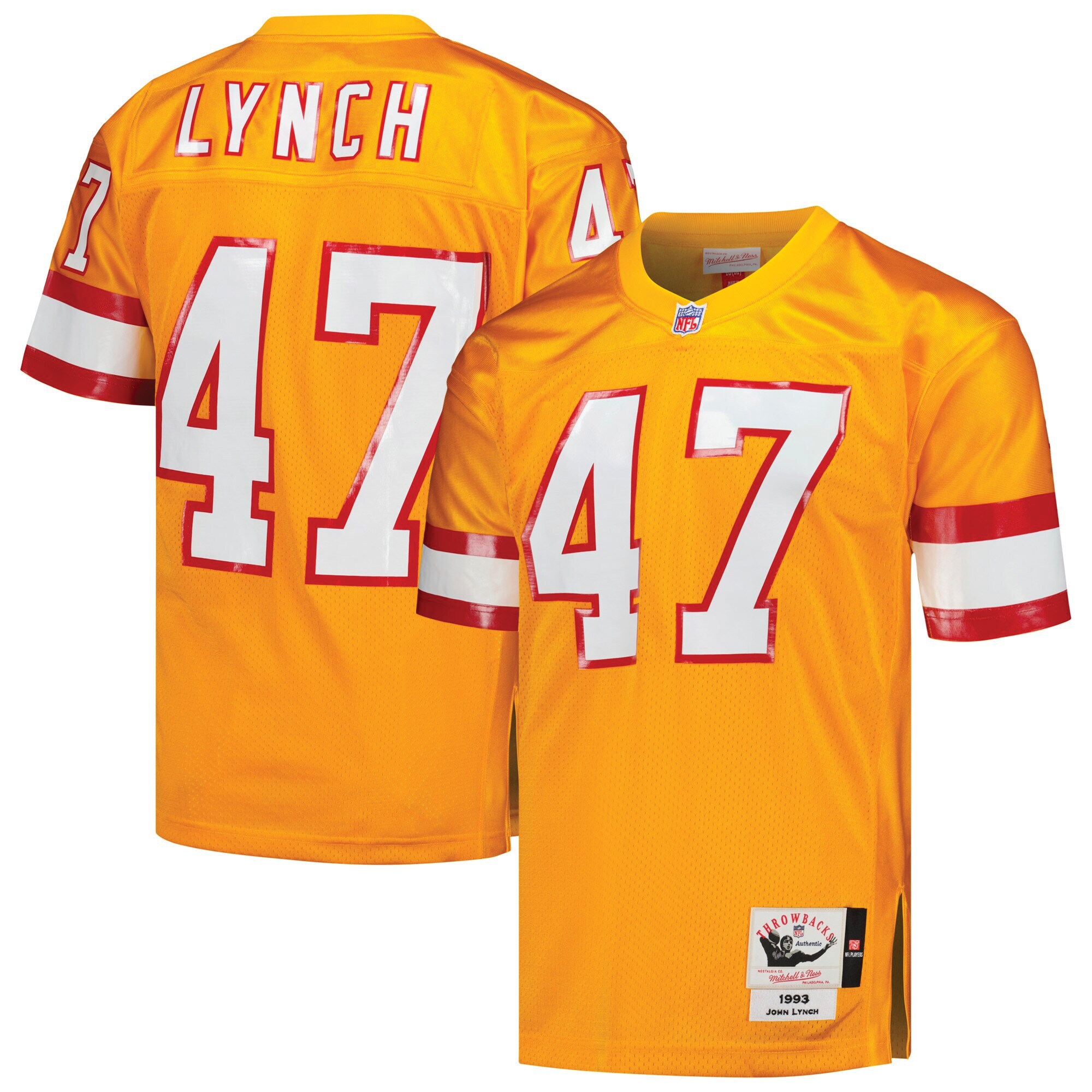 John Lynch Tampa Bay Buccaneers 1993 Mitchell & Ness Authentic Throwback Retired Player Jersey – Orange