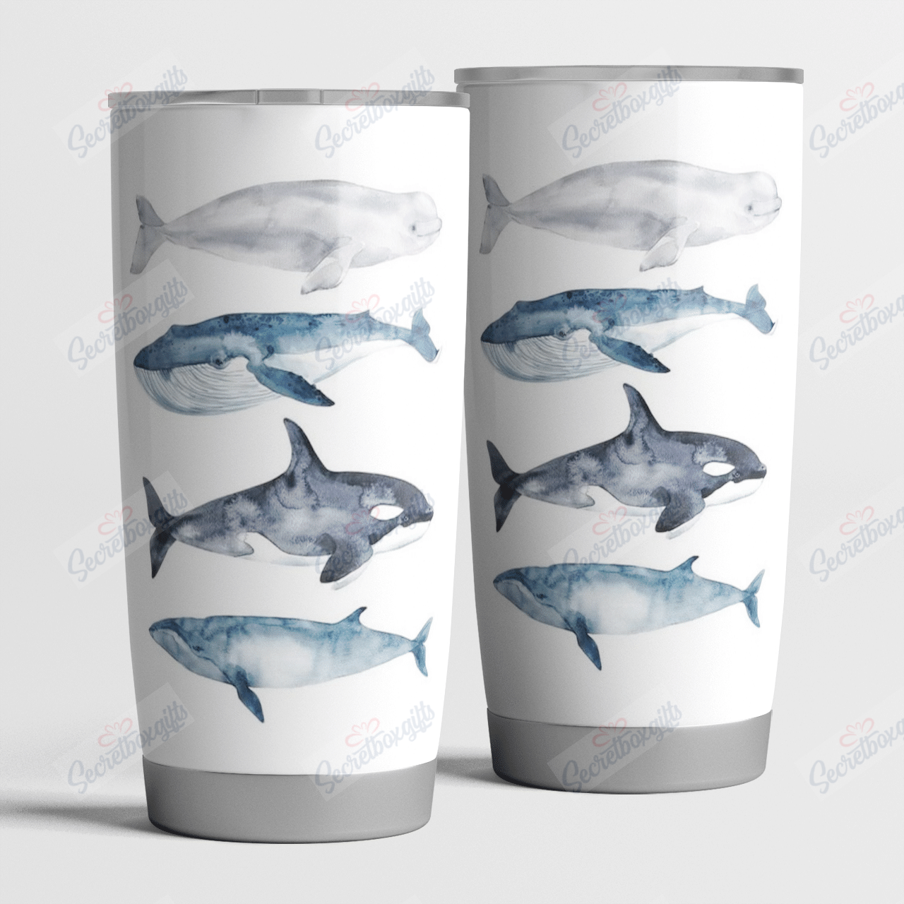 Personalized Whales Fish Watercolor Nc1411786Cl Stainless Steel Tumbler Travel Customize Name, Text, Number, Image