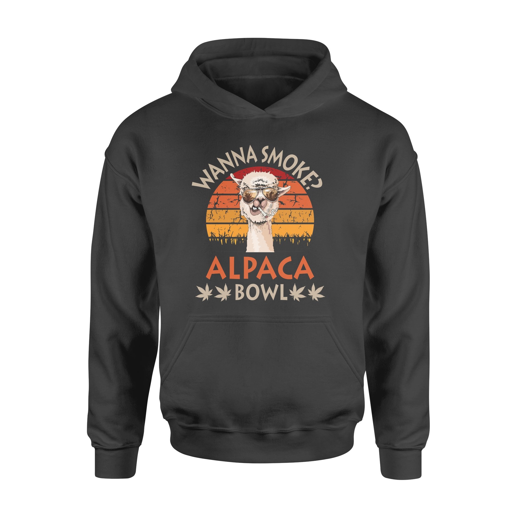 Wanna Smoke Alpaca Bowl Funny Llama Is Smoking – Premium Hoodie