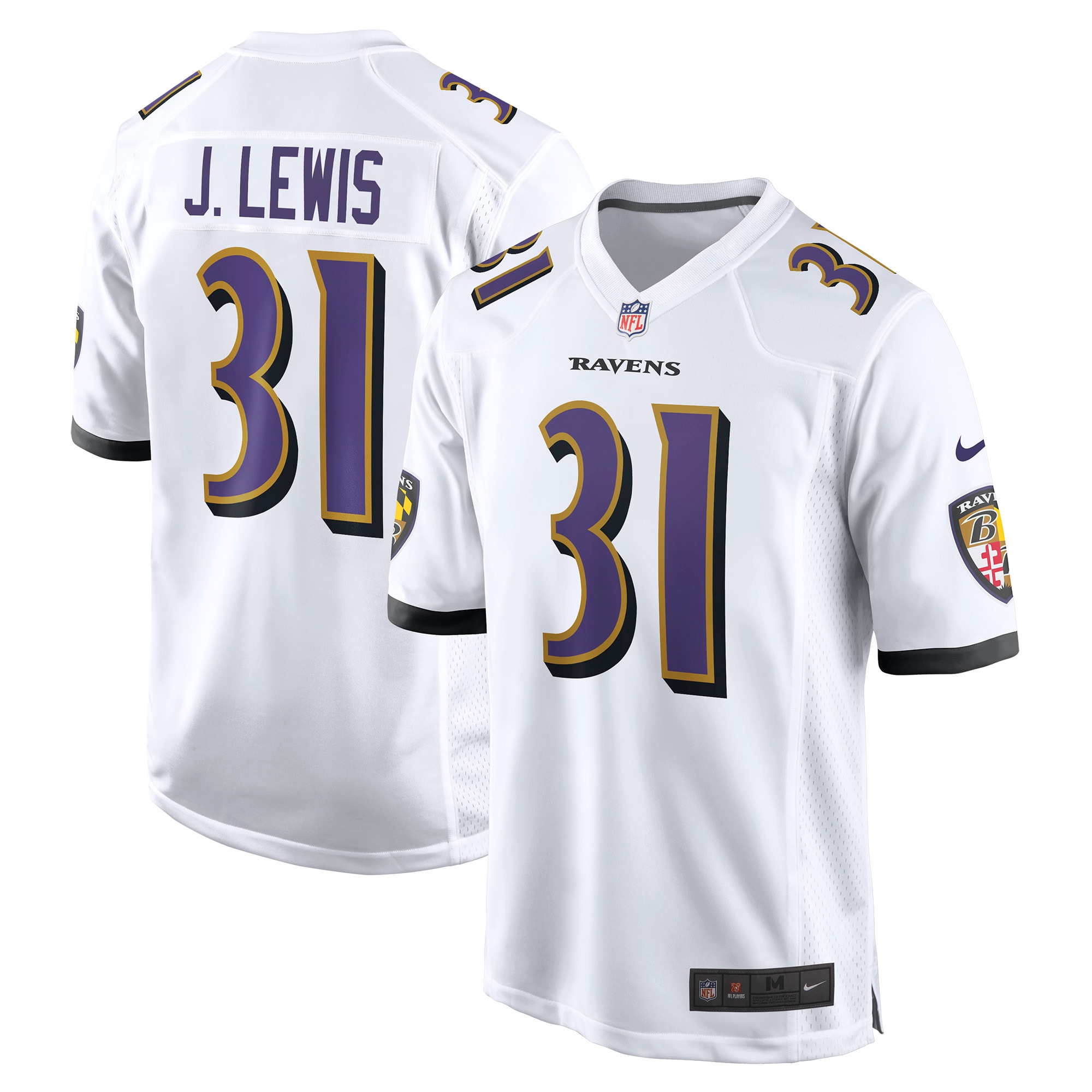 Jamal Lewis Baltimore Ravens Retired Player Game Jersey – White