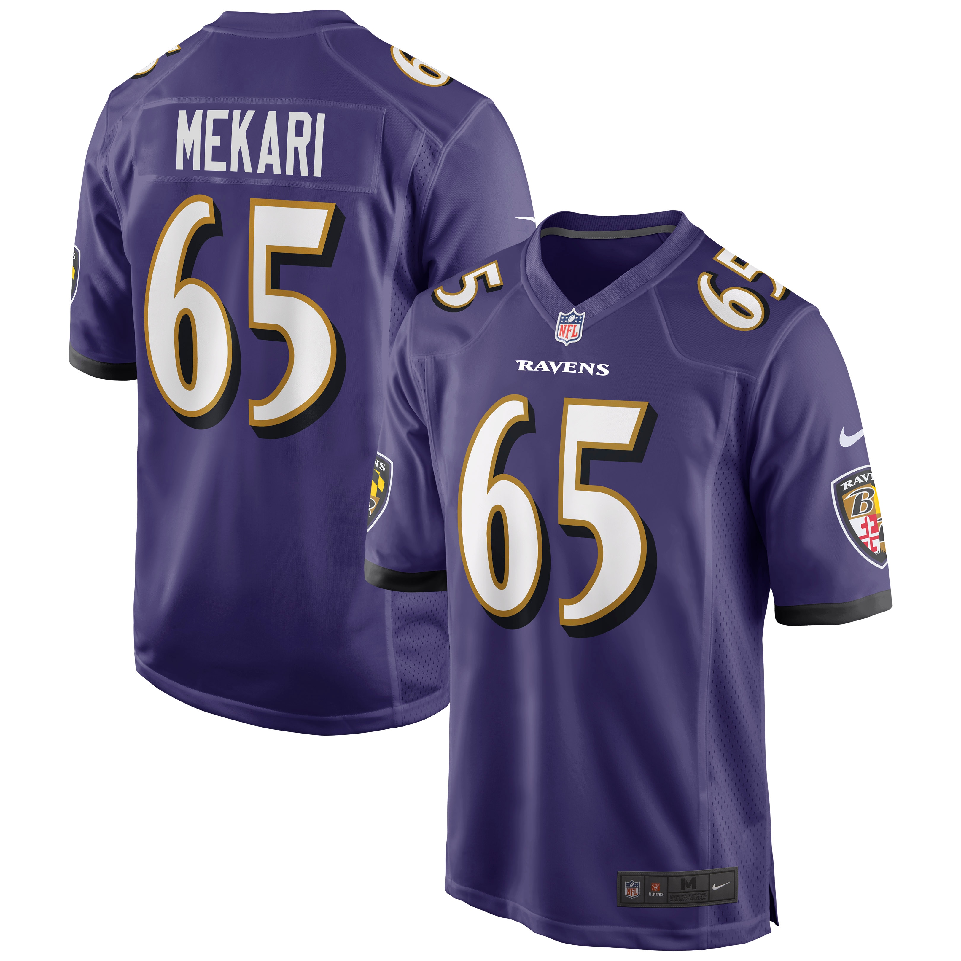 Patrick Mekari Baltimore Ravens Game Player Jersey – Purple