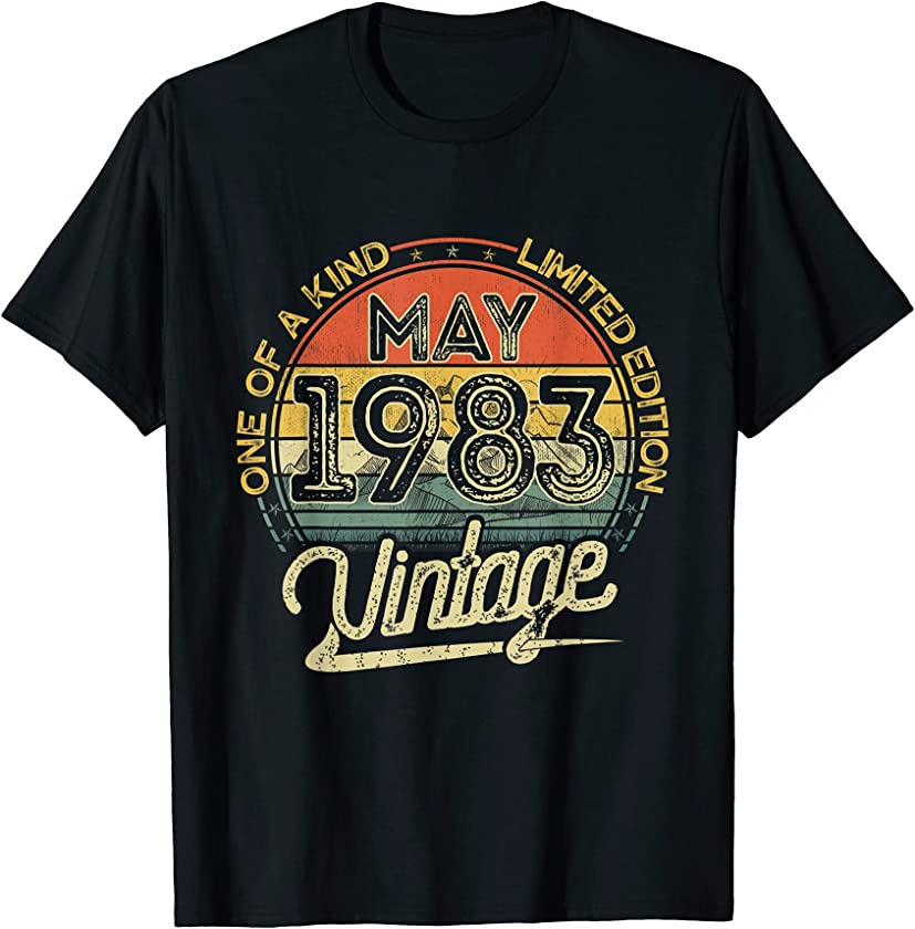 Vintage Retro May 1983 38th Birthday Gift 38 Years Old T-Shirt