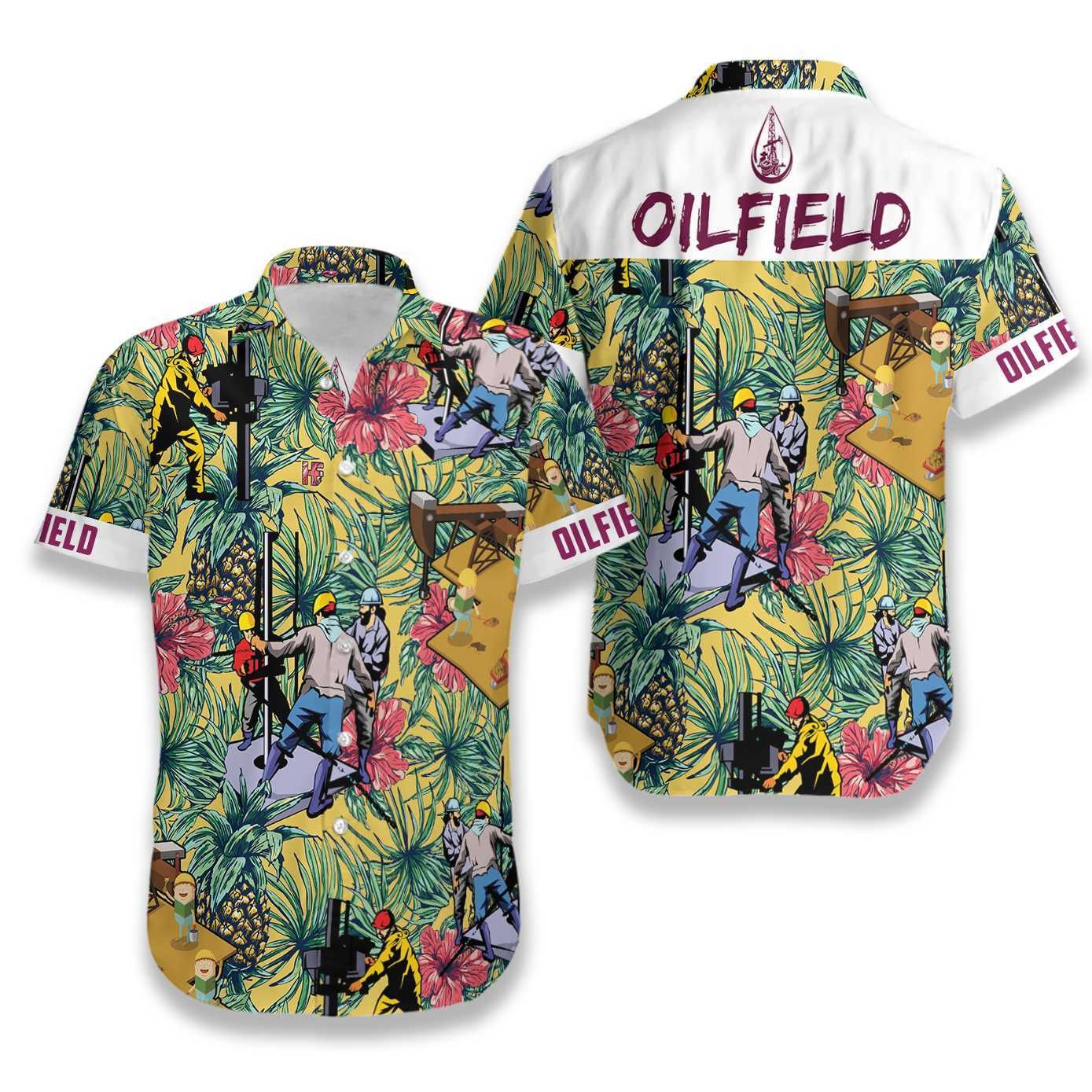 Oilfield Pineapple Seamless Pattern 2710 Hawaii Shirt Ha101710