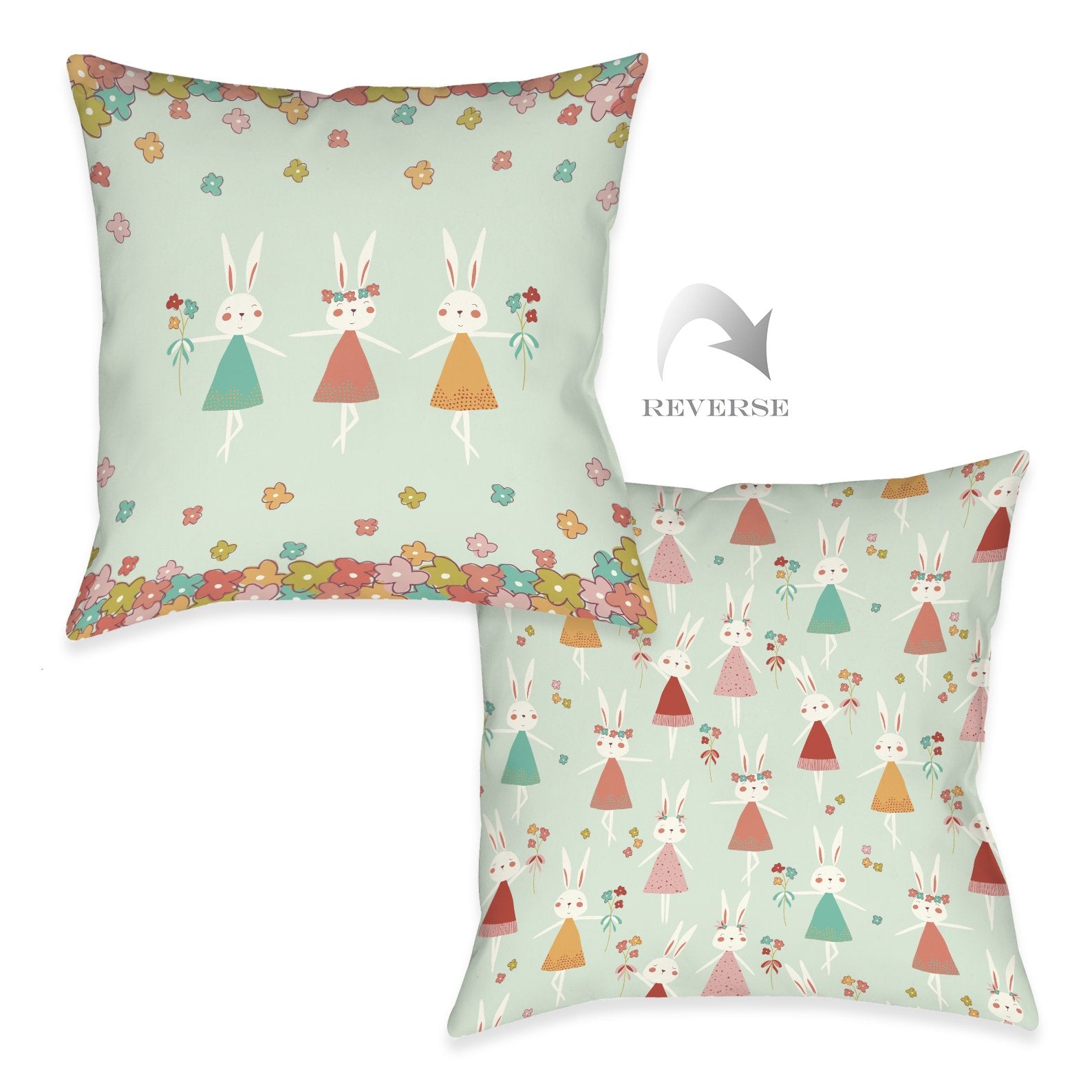 Matilda Bunny Ballerina Trio Indoor Decorative Pillow