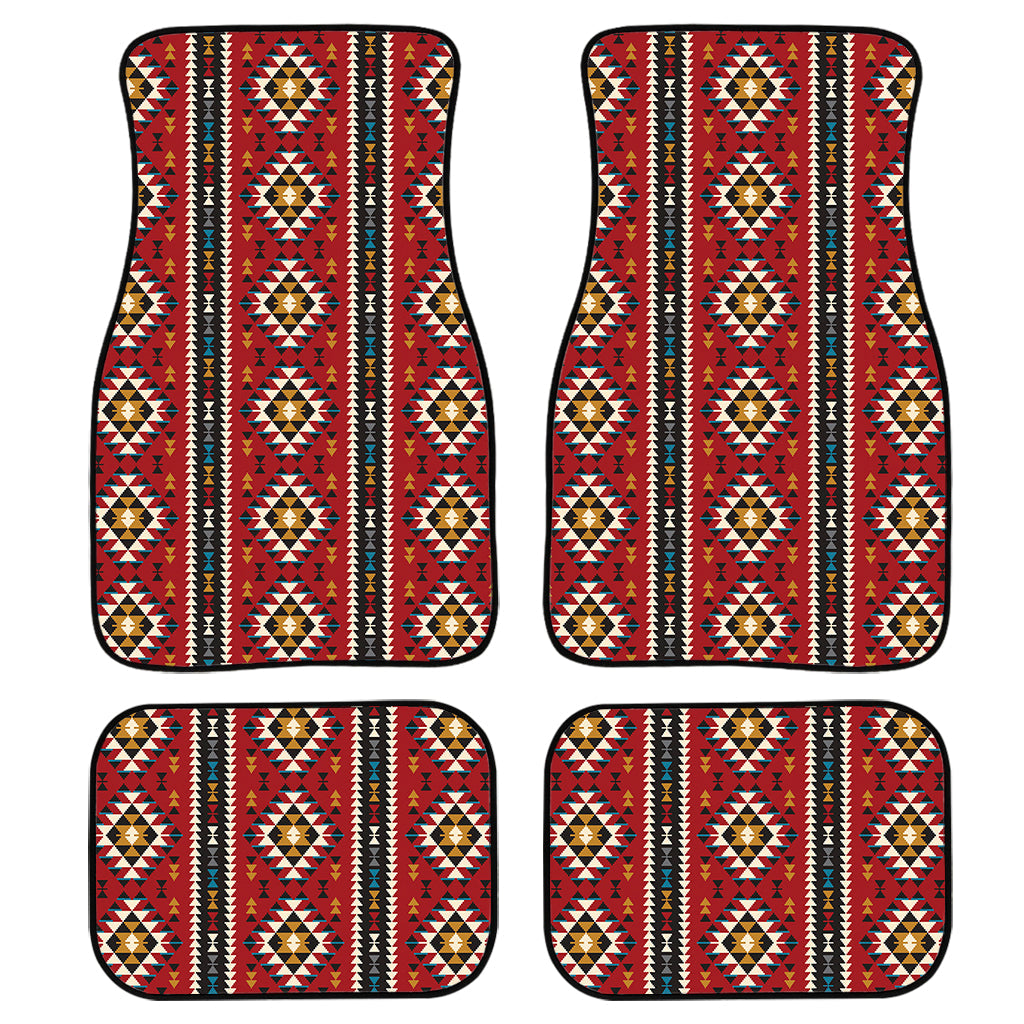 Native American Tribal Pattern Print Front And Back Car Floor Mats, Front Car Mat