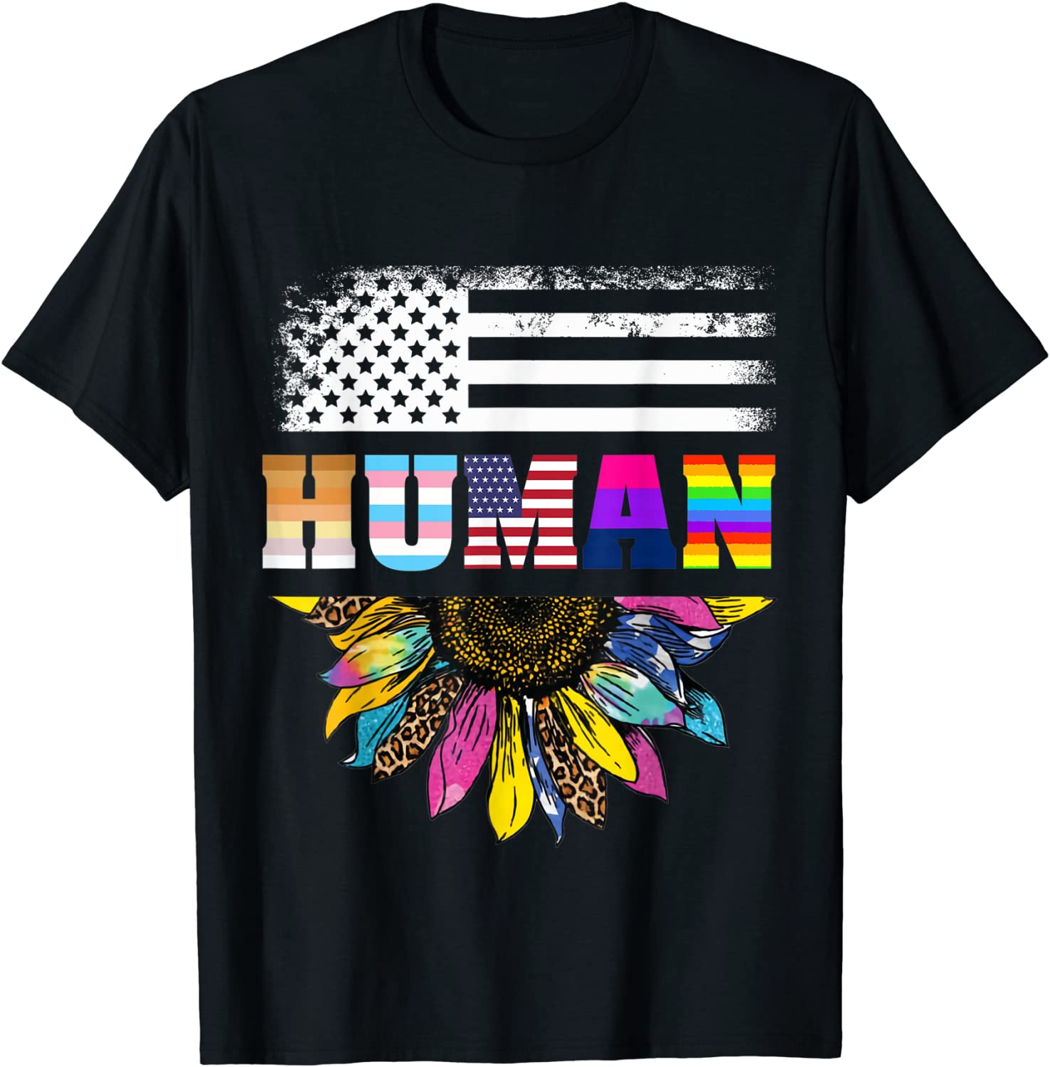 Gay Pride Shirt, Human Sunflower Lgbt Flag Gay Pride Month Proud Lgbtq T Shirt