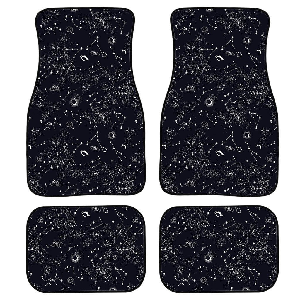 Constellation Space Pattern Print Front And Back Car Floor Mats, Front Car Mat