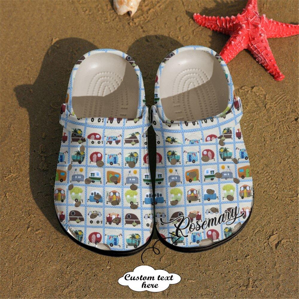 Camping Personalized Clog, Custom Name, Text, Color, Number Fashion Style For Women, Men, Kid, Print 3D Happy Camper