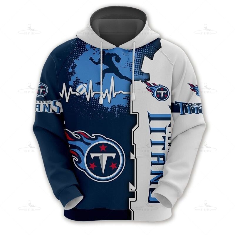 Tennessee Titans Hoodie Graphic Heart Ecg Line