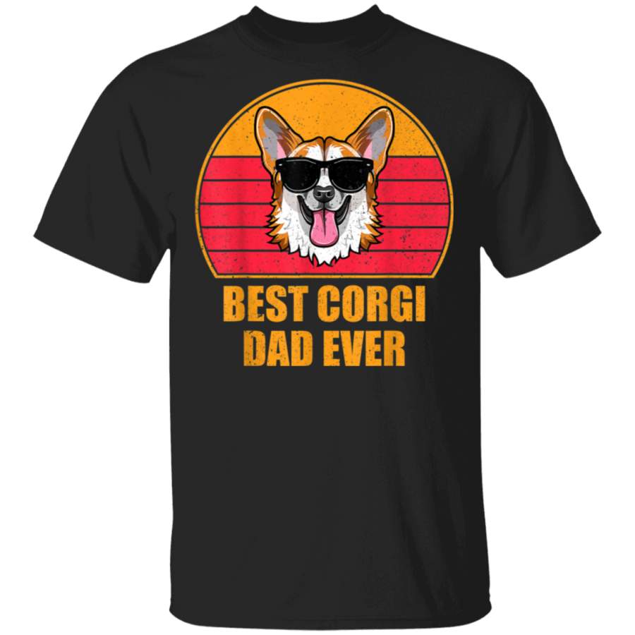 Vintage Best Corgi Dad Ever Tshirt Dog Fathers day Gifts