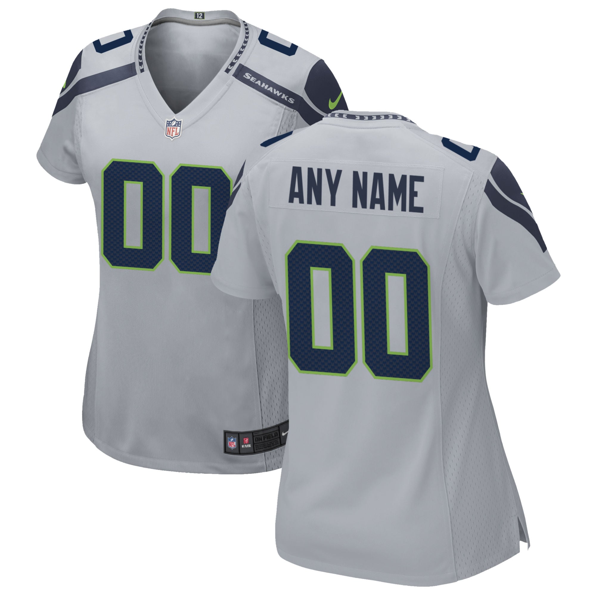 Seattle Seahawks Women's Alternate Custom Game Jersey – Gray