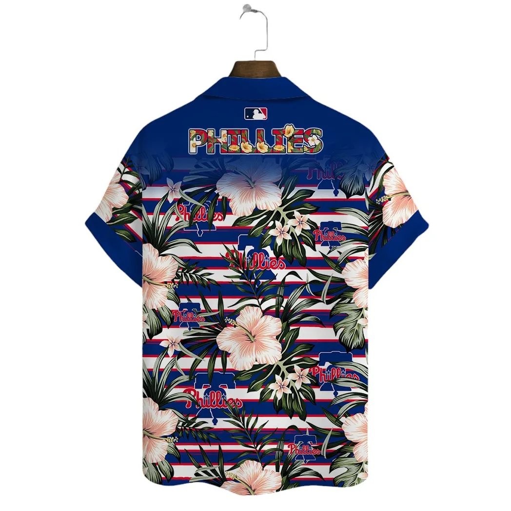 Philadelphia Phillies Hawaiian Shirt Floral Stripes