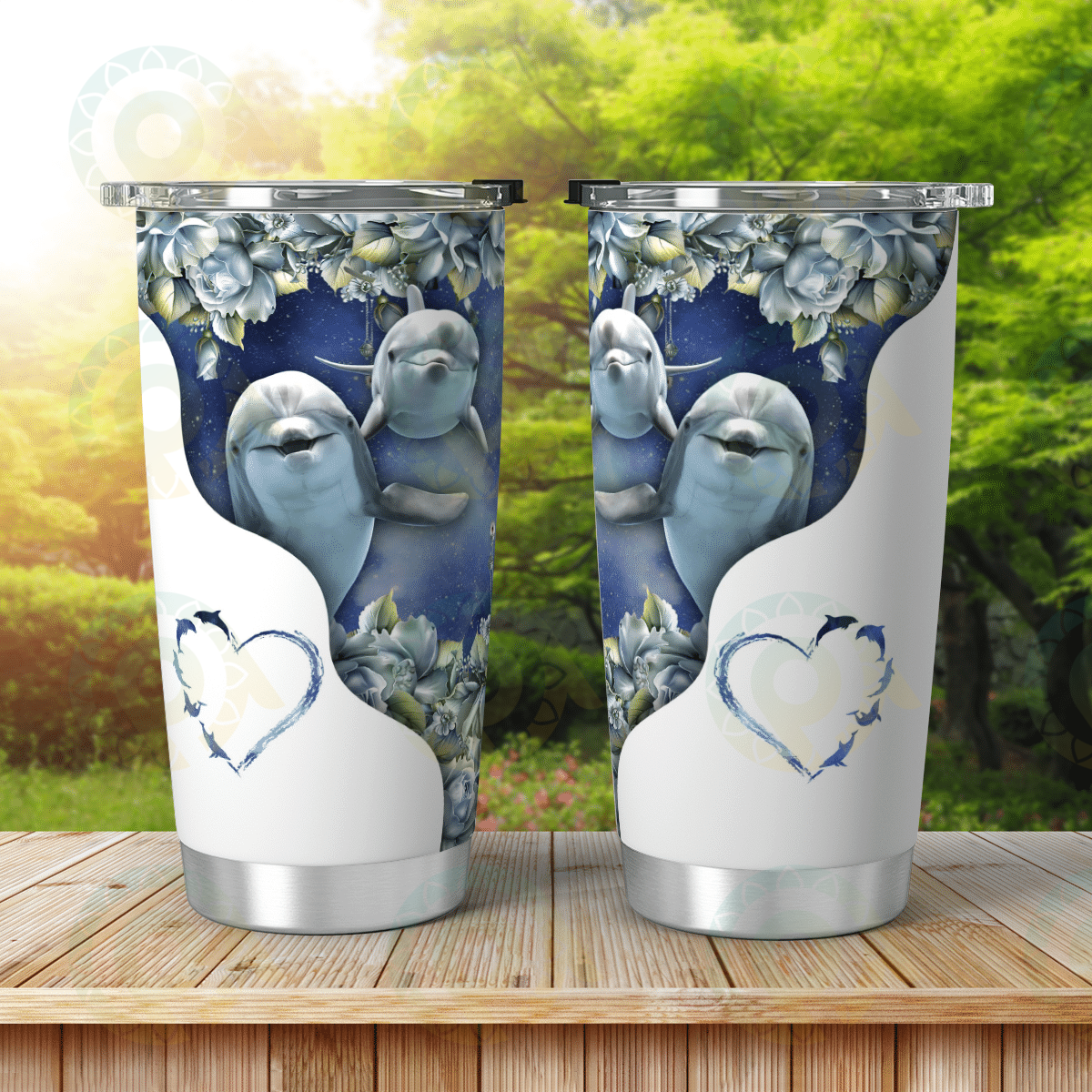 Dolphin – Stainless Steel Tumbler Travel Customize Name, Text, Number, Image Id1-P